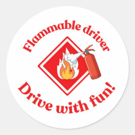 Flammable Driver Trucker Art - Digital Download Runt Klistermärke