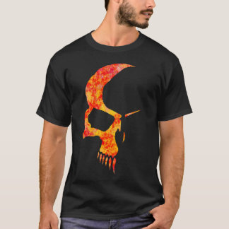 Flammad skalleutslagsplatsskjorta t-shirt