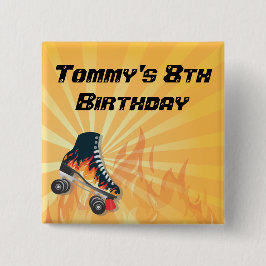 Flammande åka skridskor för rulle klämmer fast knapp