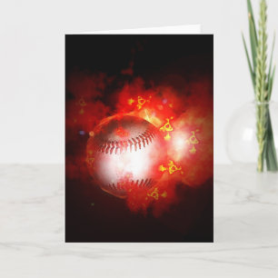 Flammande baseball kort