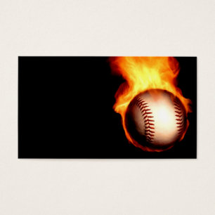 Flammande baseball visitkort