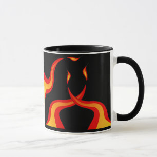 flammande basket boll mugg