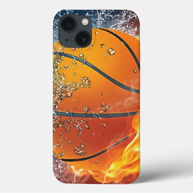Flammande basketboll kastkudde (Baksida)