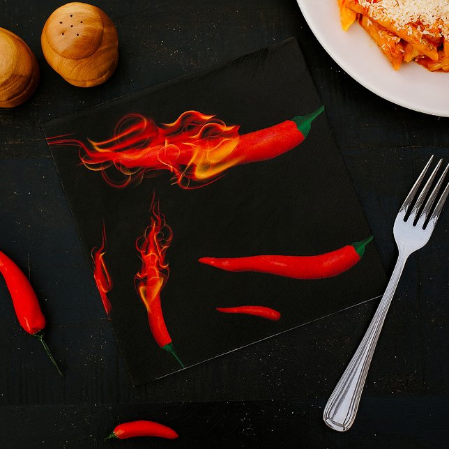 Flammande Chilipeppar Pappersservett (Skapare uppladdad)