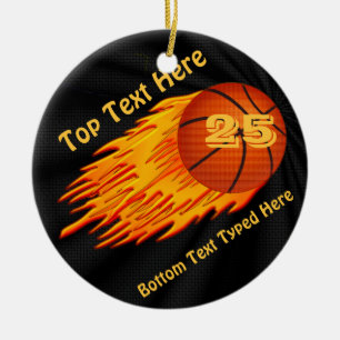 Flammande den DIN basketprydnaden NUMRERAR och Julgransprydnad Keramik