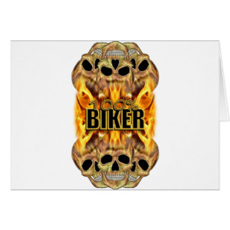 Flammande döskallarbiker 100% hälsningskort