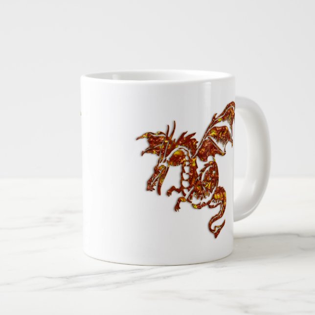 Flammande Drakar Jumbo Mugg (Framsida höger)