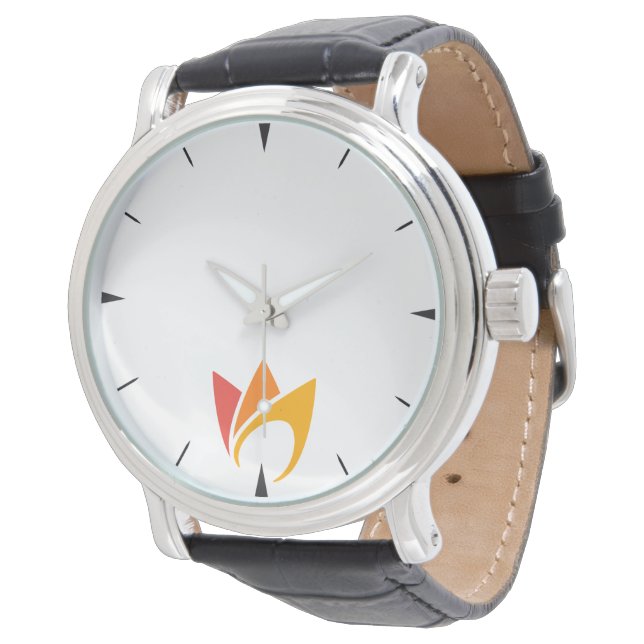 Flammande eld (orange till röda lågor) armbandsur (Vinklad)