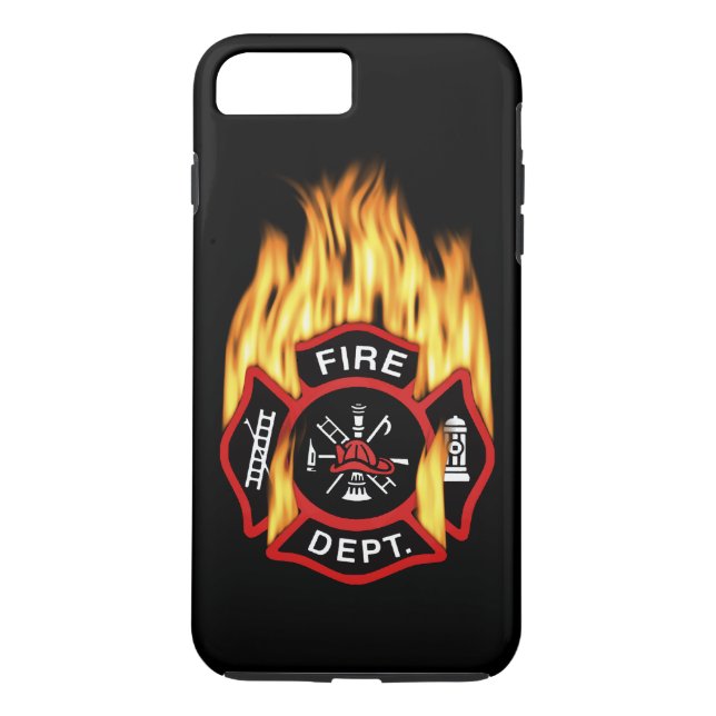 Flammande emblem för brandstation Case-Mate iPhone skal (Baksida)