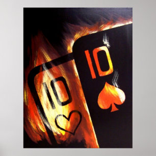 Flammande fick- tiopokeraffisch av Teo Alfonso Poster