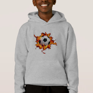 Flammande fotbollboll t-shirt