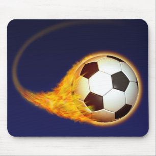 Flammande fotbollfotboll musmatta