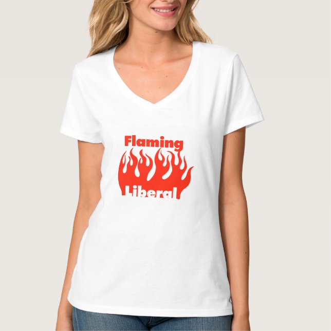 Flammande frisinnad T-tröja Tee Shirt (Framsida)
