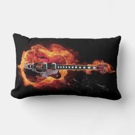 Flammande gitarr lumbarkudde