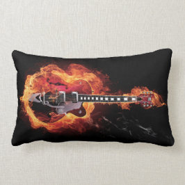 Flammande gitarr lumbarkudde