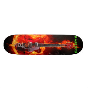 flammande gitarr old school skateboard bräda 18 cm