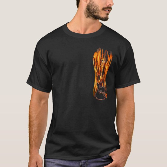 Flammande gitarrskjorta t shirt (Framsida)