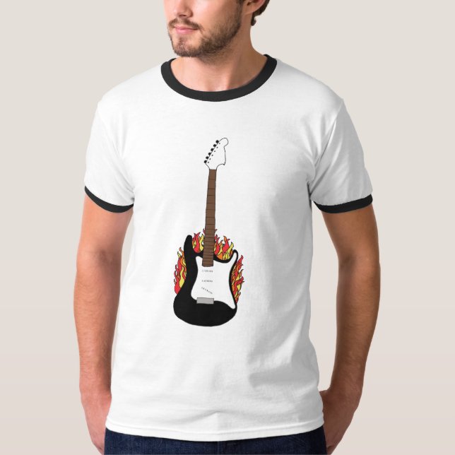 Flammande gitarrskjorta tee (Framsida)