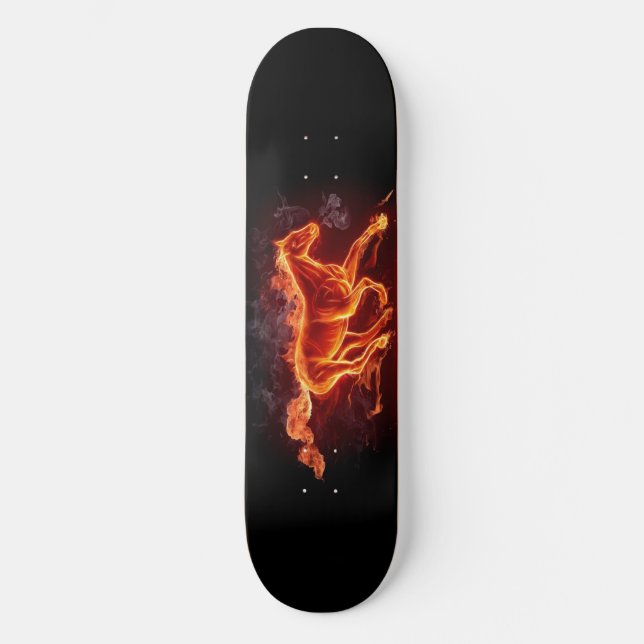 FLAMMANDE HÄSTSKATEBOARD SKATEBOARD BRÄDA 20 CM (Framsida)
