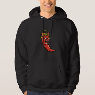 Flammande het ilska chilipeppar värme älskare hoodie