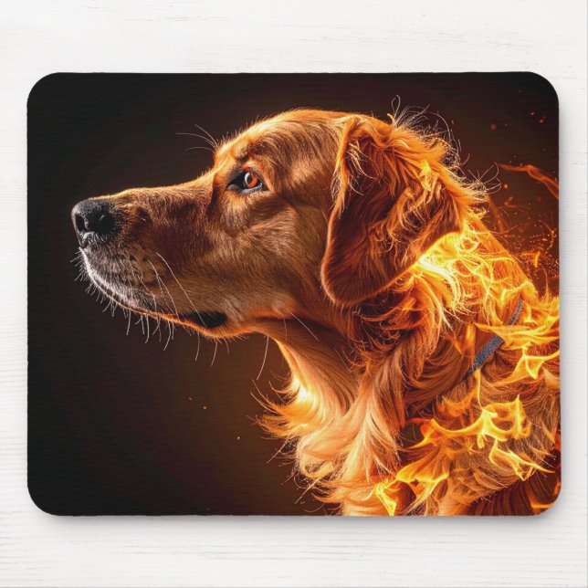 Flammande hund musmatta (Framsidan)