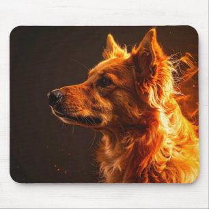 Flammande hund musmatta