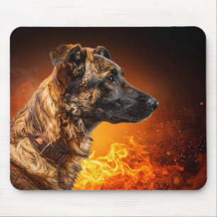 Flammande hund musmatta