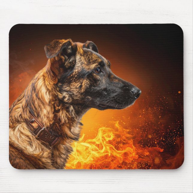 Flammande hund musmatta (Framsidan)