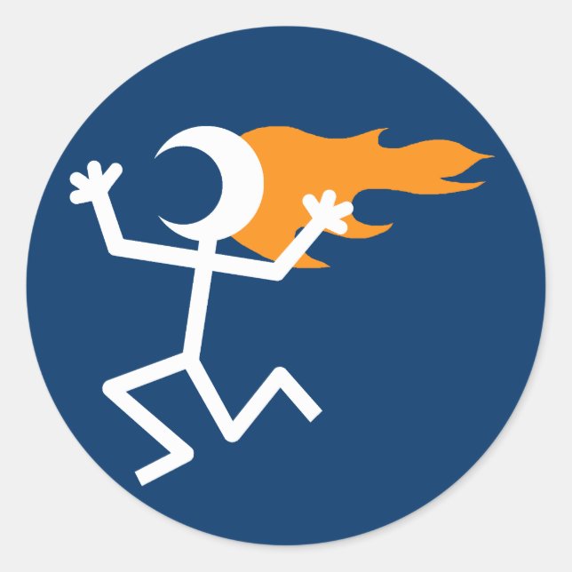 Flammande huvud runt klistermärke (Framsida)