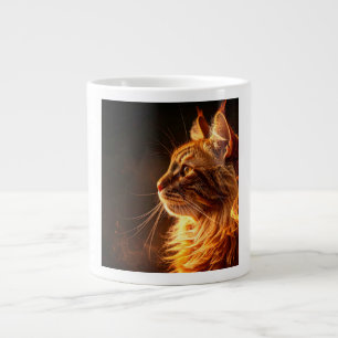 Flammande katt jumbo mugg