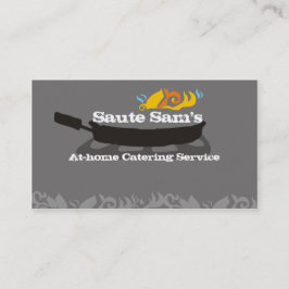 Flammande kort för affärer för catering för