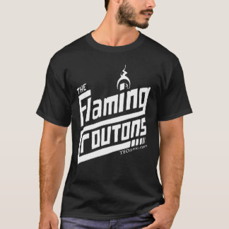 Flammande krutongmusikbandutslagsplats tee shirt