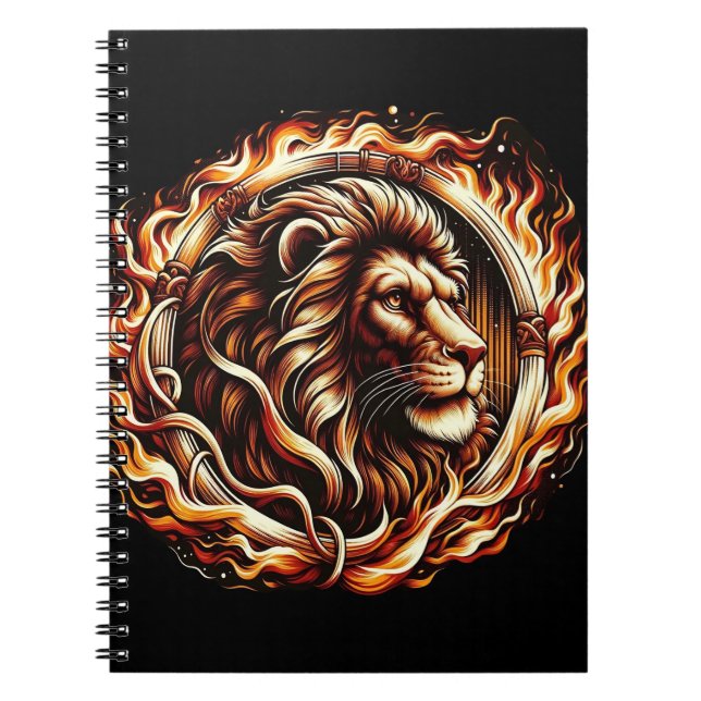 Flammande lejon i eldringens astrologi  anteckningsbok (Framsidan)