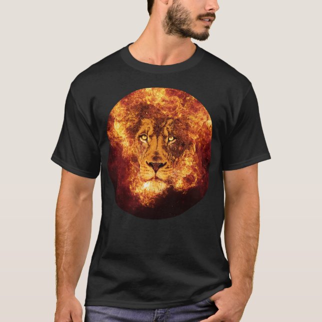 Flammande Lejonet av Juda T Shirt (Framsida)