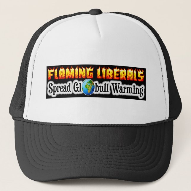 Flammande liberal person spridda "Globull" som Truckerkeps (Framsida)