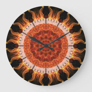 flammande mandala stor klocka