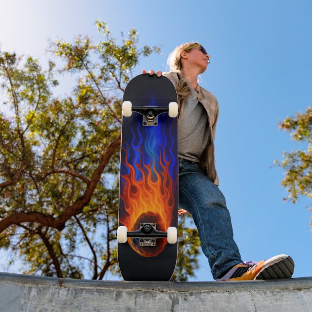 Flammande meteor mini skateboard bräda 18,5 cm (Utomhus 1)