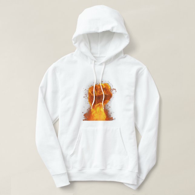 Flammande näve hoodie (Design framsida)