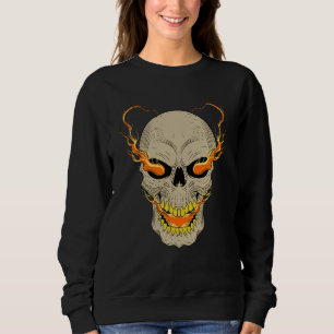 Flammande Ögon Skalle Huvuden Grunge Punk Metal T Shirt