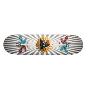 Flammande pyramidögaSkateboard Old School Skateboard Bräda 21,6 Cm