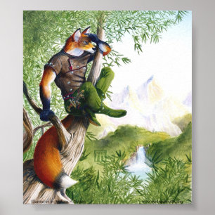Flammande rävtryck för slinga poster