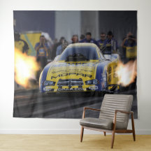 Flammande Rollig Bil Dragracing Sport