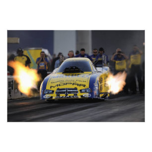 Flammande Rollig Bil Dragracing Sport Fototryck