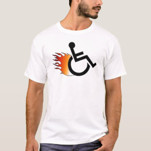 Flammande rullstol tee shirt