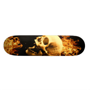 flammande skalle mini skateboard bräda 18,5 cm