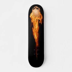 Flammande skalle mini skateboard bräda 18,5 cm