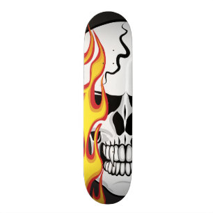 Flammande skalle mini skateboard bräda 18,7 cm