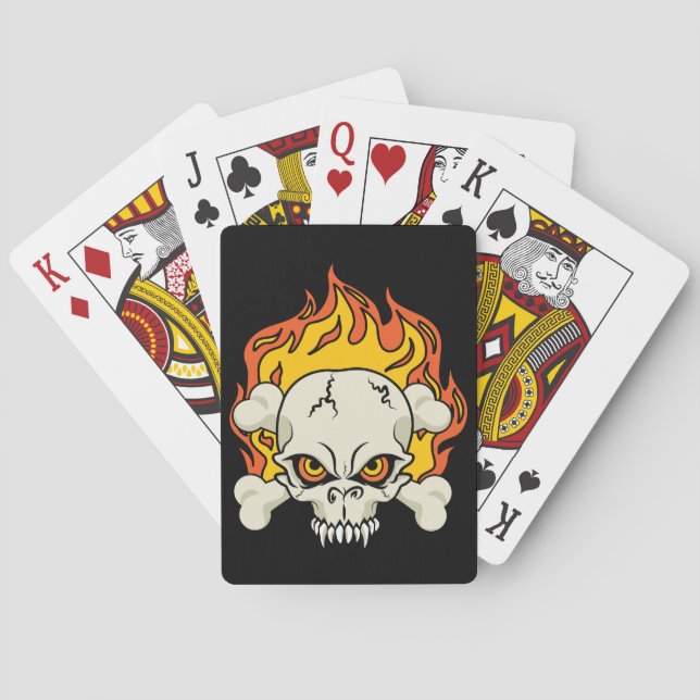 Flammande skalle och Crossbones Spel Kort (Baksidan)