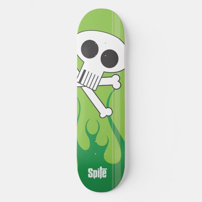 Flammande skalle skateboard bräda 19,5 cm (Framsida)