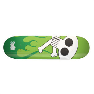 Flammande  Skalle Skateboard Bräda 19,5 Cm